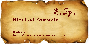 Micsinai Szeverin névjegykártya